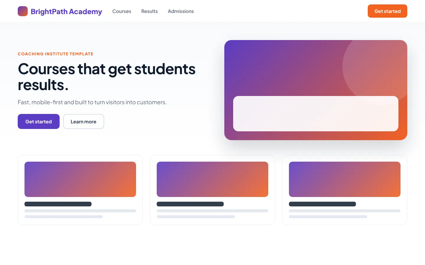 BrightPath Academy Template website screenshot